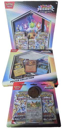 Pokemon Prismatic Evolutions Lot Binder & Poster Collections and 2 Pack Blister - Image 1