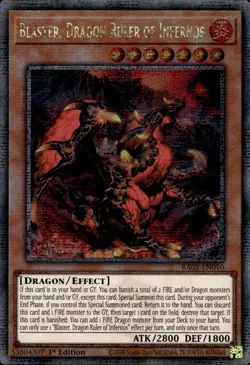 Blaster, Dragon Ruler Of Infernos - Quarter Century Secret RA03-EN010 NM YuGiOh - Image 1