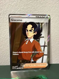 Pokemon TCG Giacomo Prismatic Evolutions Holo Ultra Rare Card 138/131 - Image 1