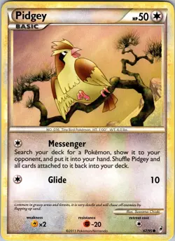 Pokemon TCG Pidgey Call Of Legends 67/95 Regular Common Card Played LP - Image 1