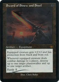 MTG English Sword of Sinew and Steel (Retro Frame) (Foil Etched) NM Foil - Image 1