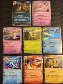 Pokemon TCG Eeveelution Lot | 8 Cards Set Holo Rare | Prismatic Evolutions | NM - Image 1