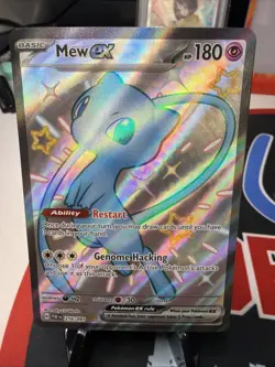 Pokemon Mew EX TCG Scarlet & Violet Paldean Fates Holo Shiny Rare Card 216/091 - Image 1
