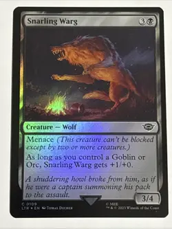 MTG Lord of the Rings Snarling Warg Foil 0109 NM - Image 1