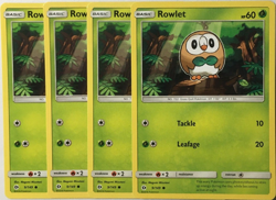 POKEMON 4X ROwlet 9/149 SUN & MOON BASE SET COMMON NEAR MINT-PLAYSET - Image 1