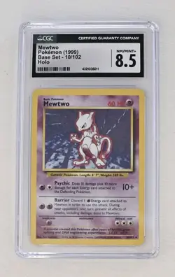 1999 POKEMON MEWTWO BASE SET HOLO #10/102 CGC 8.5 - Image 1