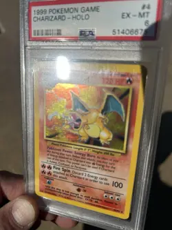 1999 POKEMON Base Set Unlimited #4 CHARIZARD-HOLO PSA 6 Excellent - Mint - Image 3