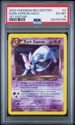 2002 POKEMON NEO DESTINY 1ST ED #4 DARK ESPEON-HOLO PSA 6 - Image 1