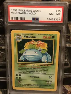 1999 Pokemon Base Set VENUSAUR PSA 8 NM-Mint Holo #15/102 TCG - Image 1