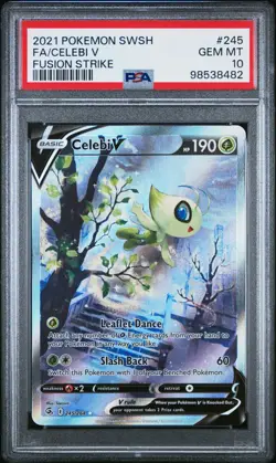 CELEBI V 245/264 PSA 10 FUSION STRIKE ALTERNATE ART POKEMON CARD HOLO ENGLISH - Image 1