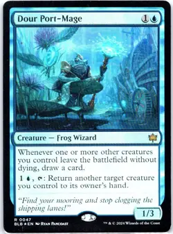 #47 Dour Port-Mage Bloomburrow Rare Foil - Image 1