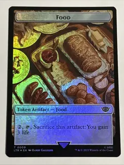 MTG Lord of the Rings Treasure/Food Token Foil 0012/0009 NM - Image 2