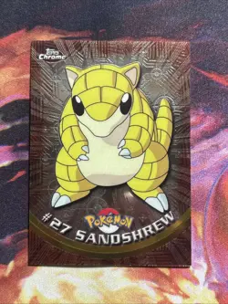 2000 Topps Chrome Series 1 Pokemon Sandshrew #27 Holo Foil - Image 1