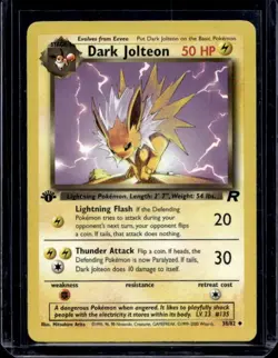 Pokemon Cards: Team Rocket 1st Edition Uncommon: Dark Jolteon 38/82 - Image 1