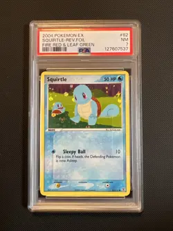2004 Pokemon EX #82 Squirtle Reverse Foil Fire Red & Leaf Green PSA 7 Nm - Image 1