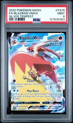 2022 POKEMON SWSH #TG15 Blaziken Vmax Full Art Silver Tempest PSA 9 - Image 1