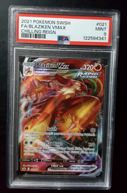 2021 POKEMON SWSH CHILLING REIGN #021 FULL ART BLAIZIKEN VMAX - PSA 9 MINT - Image 1