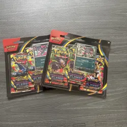 *IN HAND* LOT OF (2) SEALED POKEMON TCG: PHANTASMAL FLAMES 3PK BLISTERS - Image 2