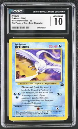 CGC 10 GEM MINT Articuno 2000 Black Star Promos 22 The Power of One Pokemon Card - Image 1