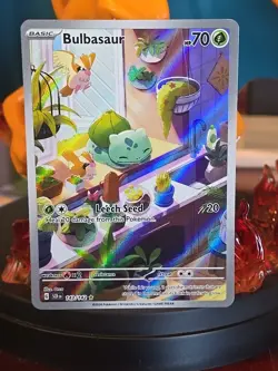 Pokemon TCG Stellar Crown Bulbasaur Holo Rare Card 143/142 Sv07 - Image 1