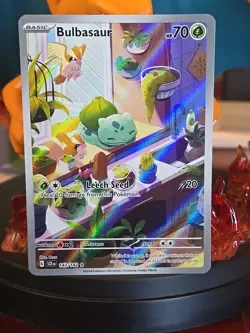 Pokemon TCG Stellar Crown Bulbasaur Holo Rare Card 143/142 Sv07 - Image 2