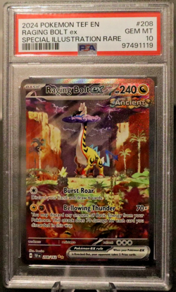 Pokemon Raging Bolt ex Temporal Forces Special Illustration Rare #208 PSA 10 - Image 1