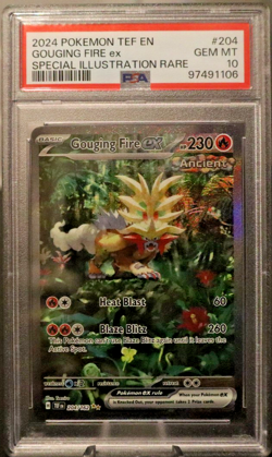 GOUGING FIRE 204 Pokemon Card 2024 Temporal Forces SIR PSA 10 - Image 1