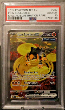 2024 Pokemon Temporal Forces Special Illustration Rare #207 IRON BOULDER: PSA 10 - Image 1