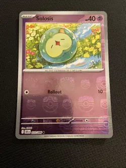 Solosis (Master Ball Pattern) 037/086 Sv: Black Bolt Holo NM+ Pokemon Card TCG - Image 1