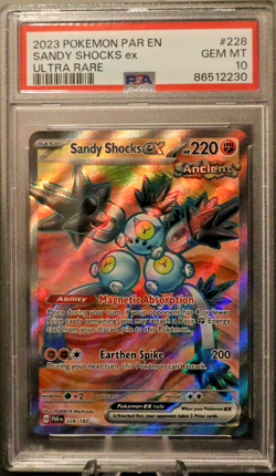 PSA 10 2023 Pokemon Paradox Rift SANDY SHOCKS EX #228 Ultra Rare - Image 1