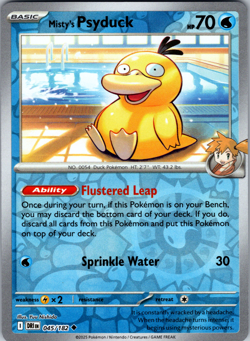 Misty’s Psyduck Reverse Holo 045/182 SV10: Destined Rivals Uncommon - NM - Image 1