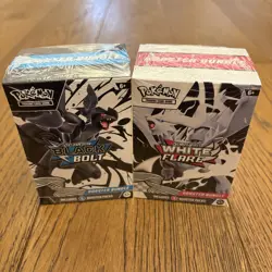 2x Sealed Pokemon TCG Black Bolt and White Flare Booster Bundles - Image 1