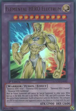 Lightly Played, English Yu Gi Oh Elemental HERO Electrum - LCGX-EN052 - Ultra Ra - Image 1
