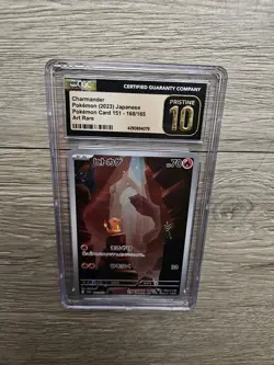 CGC 10 Pristine Charmander 168/165 AR Art Rare sv2a Pokemon Card - Image 1