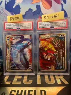 PSA 10 & 9 Kyogre & Groudon L3 Legend 070/080 071/080 Japanese Pokemon Card JPN - Image 1