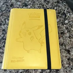 2019 Ultra Pro TCG Pokemon Pikachu 9 Pocket Binder Yellow With Cards - Image 1