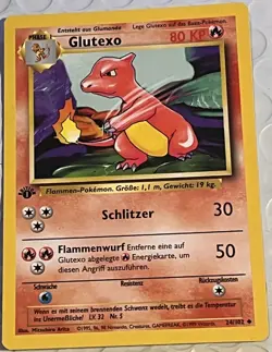 POKEMON Card GERMAN BASE SET 1st Edition "GLUTEXO" #24/102 Uncommon Hi Grade NM - Image 1