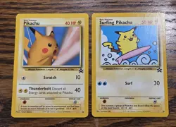 Pokemon Wotc Black Star Promo #26 Snap And #28 Surfing Pikachu,good,clean, cards - Image 1