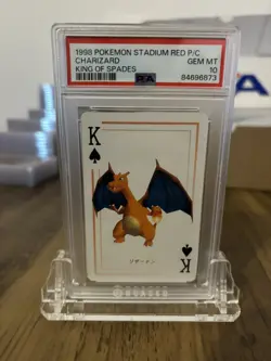 PSA 10 1998 POKEMON STADIUM RED NINTENDO POKER PLAYING CARD CHARIZARD ?? POP 18 - Image 1