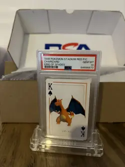 PSA 10 1998 POKEMON STADIUM RED NINTENDO POKER PLAYING CARD CHARIZARD ?? POP 18 - Image 2