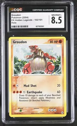 CGC 8.5 Groudon 2004 EX Hidden Legends 102/101 Secret Rare Holo Pokemon Card psa - Image 1