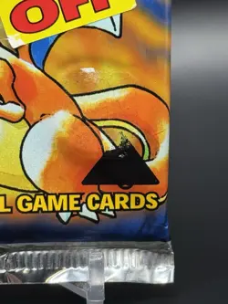 BASE SET (Charizard Art) SEALED Booster Pack BLACK TRIANGLE ERROR Pokemon Cards - Image 2