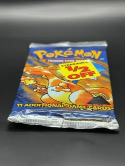 BASE SET (Charizard Art) SEALED Booster Pack BLACK TRIANGLE ERROR Pokemon Cards - Image 4