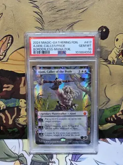 2024 MAGIC GATHERING FDN AJANI BORDERLESS MANA FOIL PSA 10 - Image 1