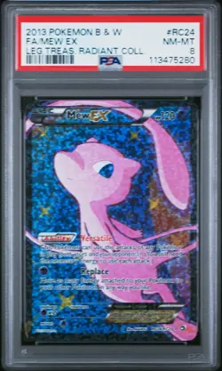 2013 POKEMON B&W LEGEND TREASURES RADIANT COLL #RC24 FULL ART/MEW EX PSA 8 - Image 1
