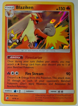 Blaziken 6/70 Dragon Majesty Pokemon TCG Holo Rare - Image 1