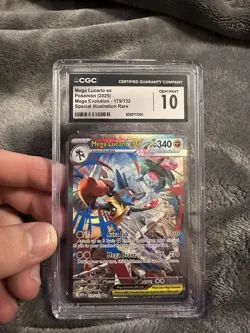 2025 Pokemon Mega Lucario Ex 179/132 Mega Evolutions Grades CGC 10 Gem Mint - Image 1