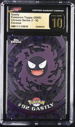 CGC PRISTINE 10 2000 Topps Chrome Pokemon T.V. Gastly #92 - Image 1