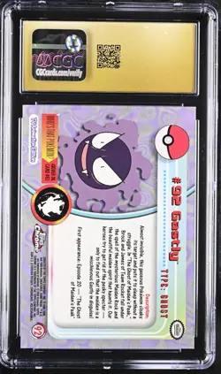 CGC PRISTINE 10 2000 Topps Chrome Pokemon T.V. Gastly #92 - Image 2