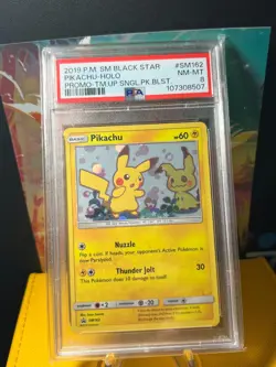 PSA 8 Pikachu #SM162 Black Star Promo Pokemon 2019 - Image 1